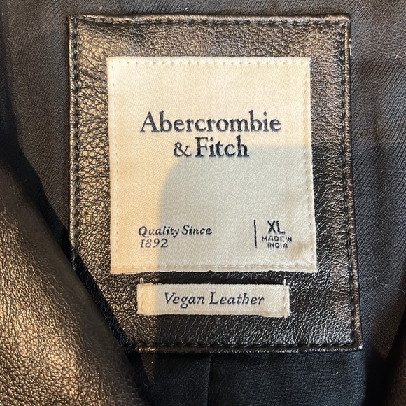 Abercrombie black,vegan leather jacket - Picture 3 of 4